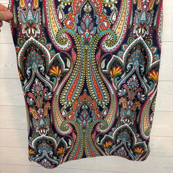 JUDE CONNALLY MULTICOLOR SHIFT DRESS SIZE SMALL NAVY BLUE - Picture 2 of 7